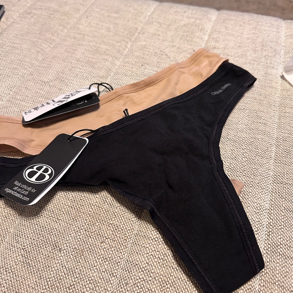 Organic Basics Black and Tan Panties